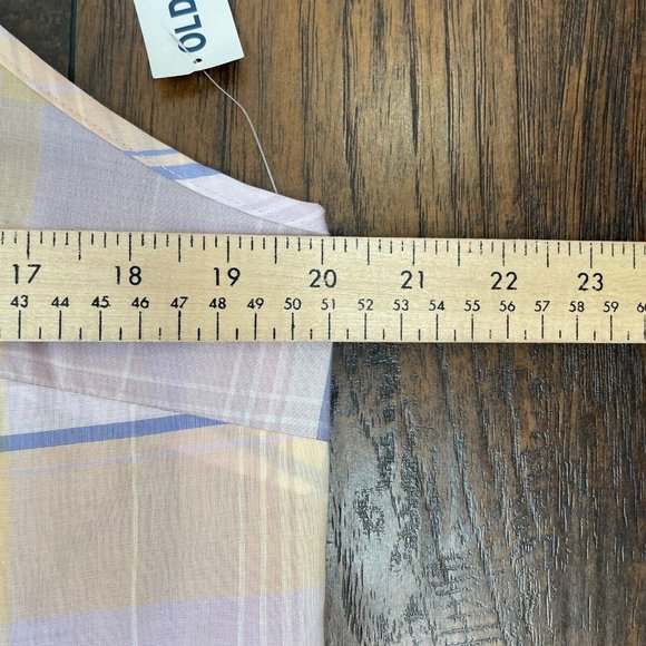 Old Navy Top Large Lilac Plaid Peplum Tank Lightweight Cotton Women's NWT - Picture 9 of 13